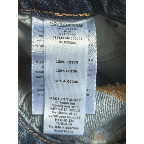 Womens Good American Size 6 (28) Good 90's Icon Jeans Distressed Indigo Blue NWT - Picture 8 of 9